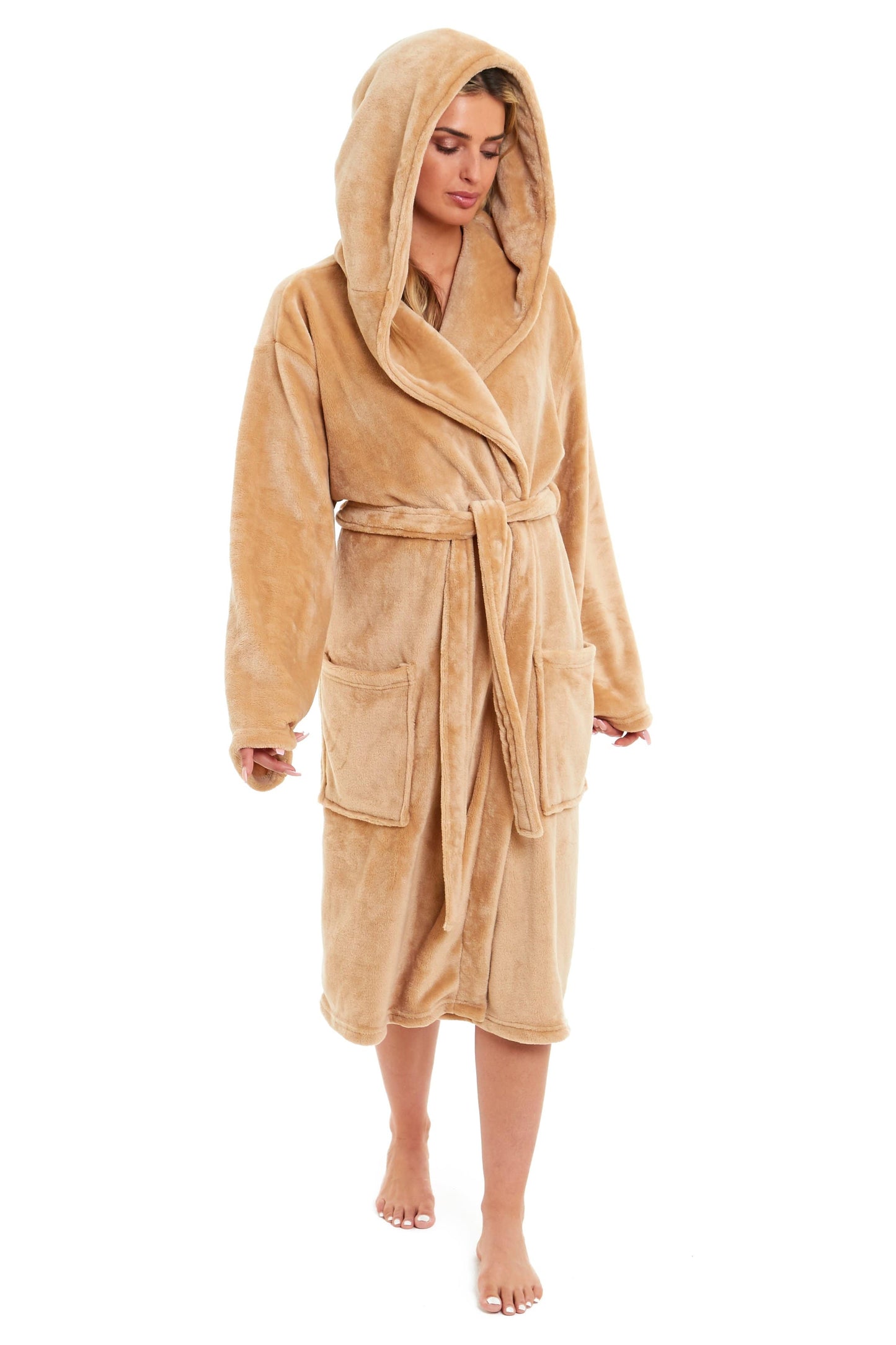 Super Soft Plush Fleece Hooded Dressing Gown Daisy Dreamer Dressing Gown